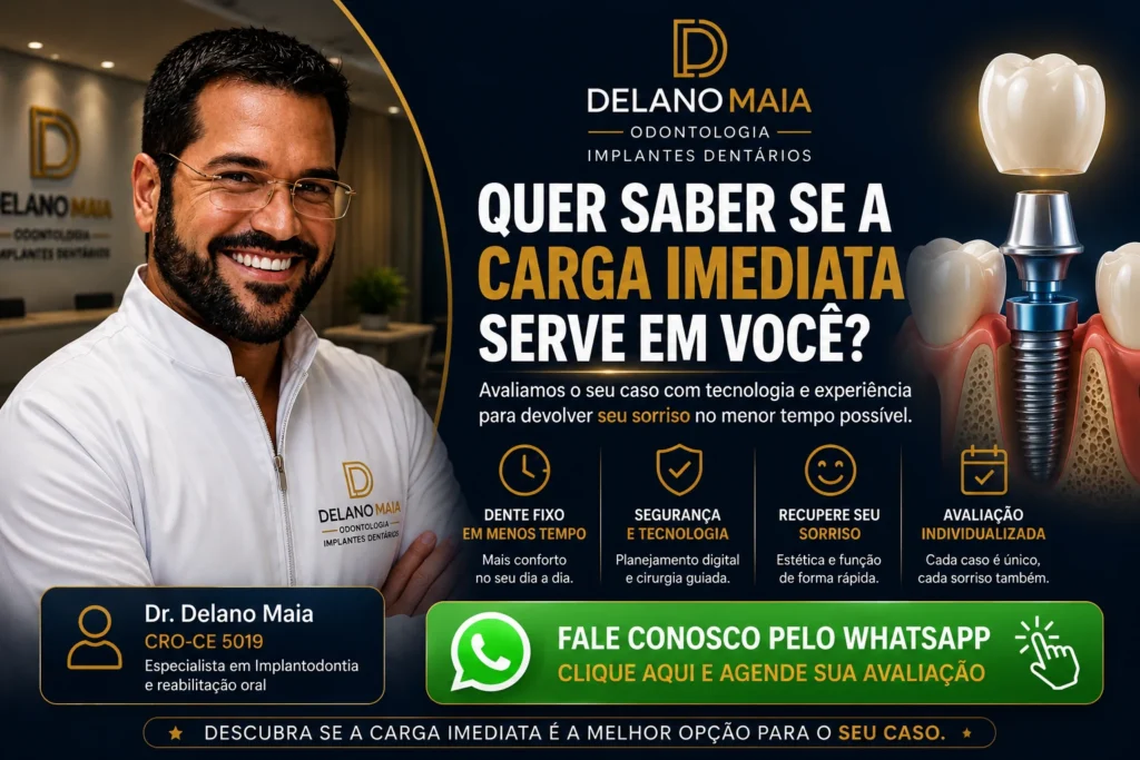 Carga imediata em implantes dentários com Dr. Delano Maia em Fortaleza